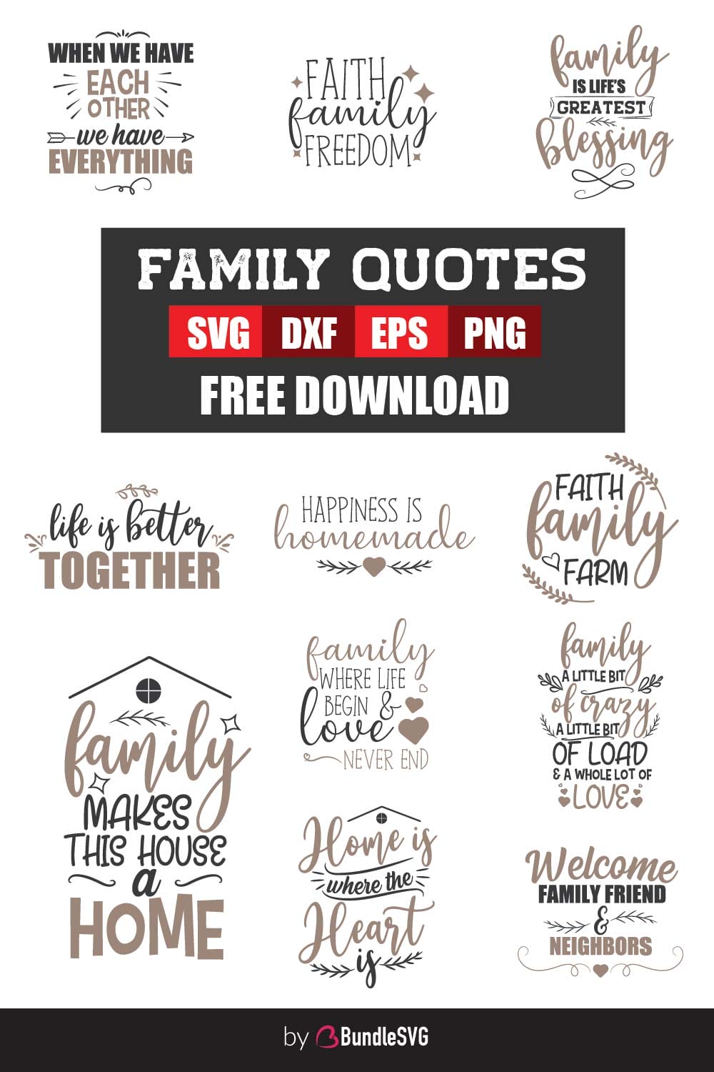 Family Quotes SVG Bundle