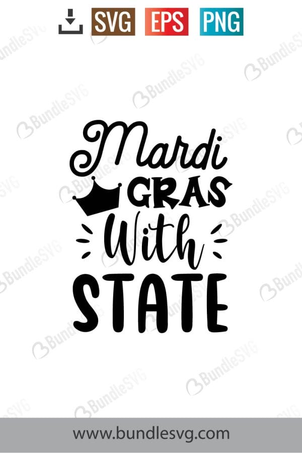 Mardi Gras With State Svg