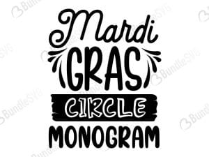 Mardi Gras Circle Monogram Svg