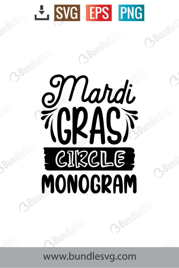 Mardi Gras Circle Monogram Svg