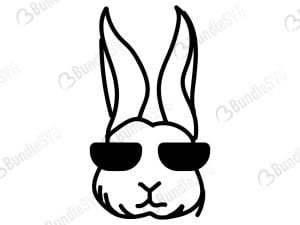Bunny With Glasses Svg