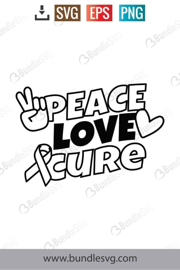 Peace Love Cure Svg