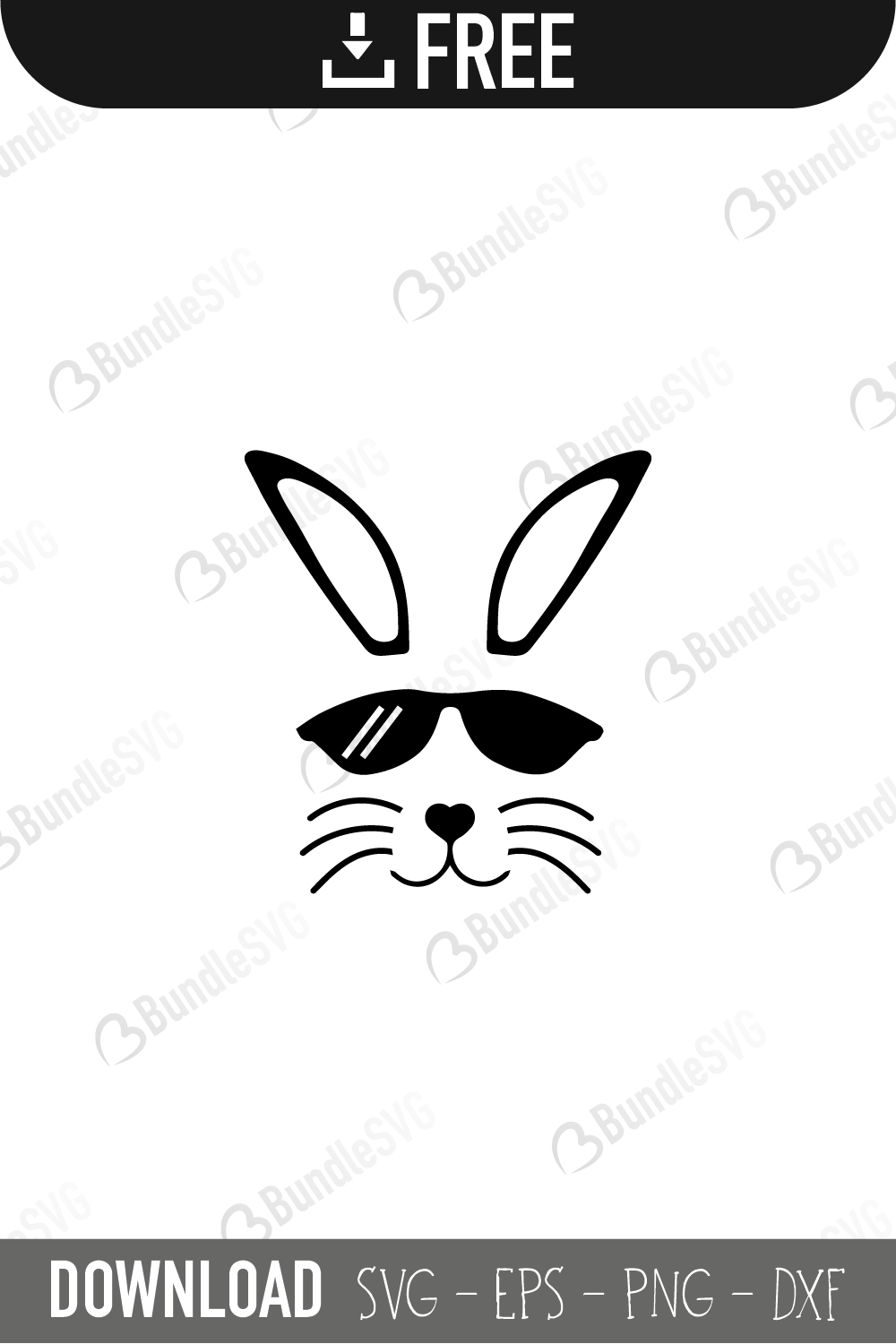 Bunny With Sunglasses SVG Cut Files Free Download | BundleSVG.com