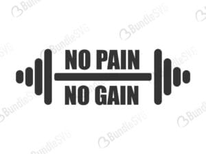 no pain, no gain, no pain no gain, barbell, weight, workout, gym, t-shirt, free, download, free svg, svg, design, cricut, silhouette, svg cut files free, svg, cut files, svg, dxf, silhouette, vinyl, vector