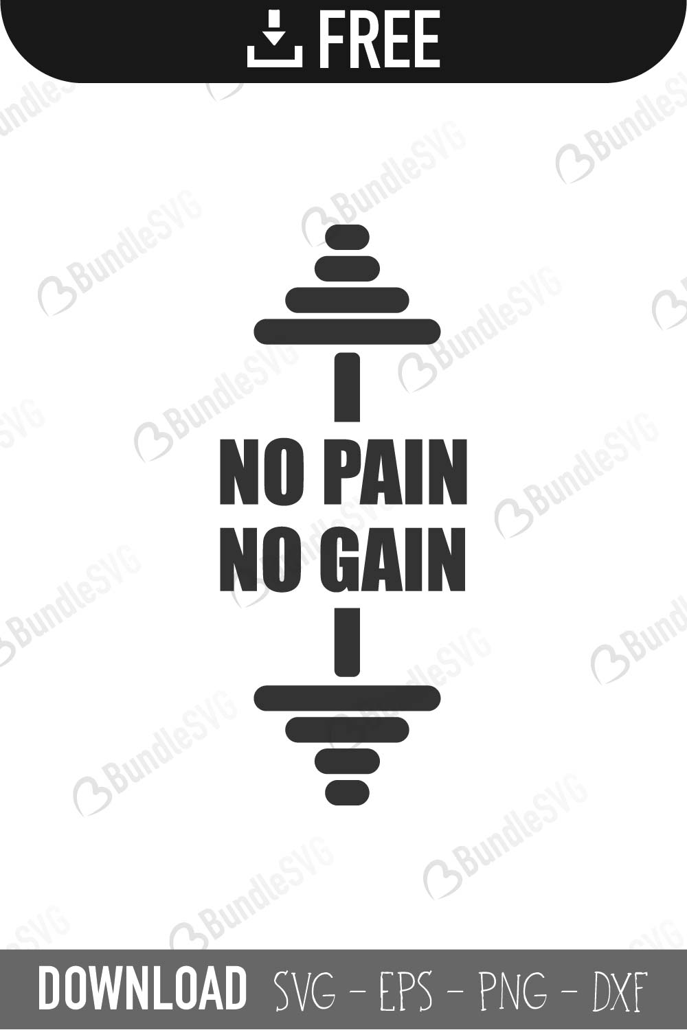 no pain, no gain, no pain no gain, barbell, weight, workout, gym, t-shirt, free, download, free svg, svg, design, cricut, silhouette, svg cut files free, svg, cut files, svg, dxf, silhouette, vinyl, vector