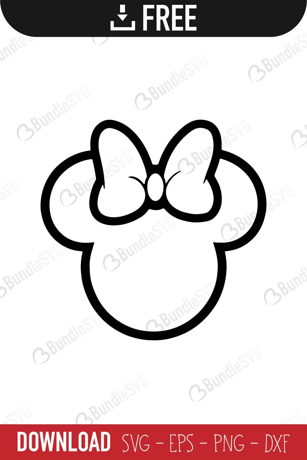 Minnie Outline Head SVG Cut Files
