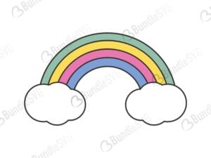 Rainbow Cloud Unicorn SVG Files