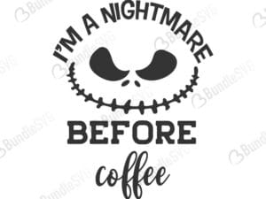 nigthmare, before coffee, halloween, cutting, machines, sally, jack, skellington, jack skellington, free, svg free, svg cut files free, download, shirt design, cut file,