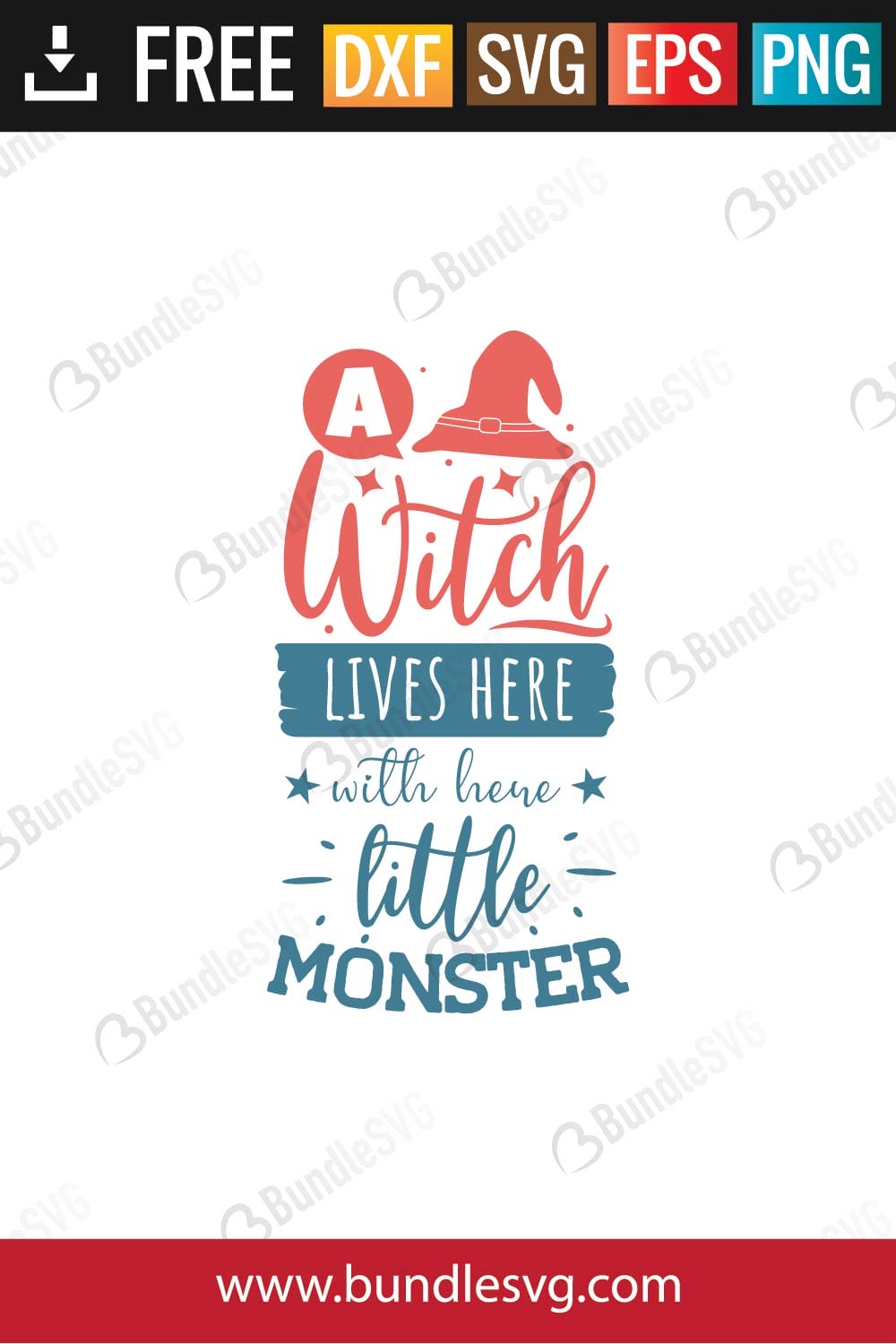 A Witch Lives Here With Here Little Monster SVG Files