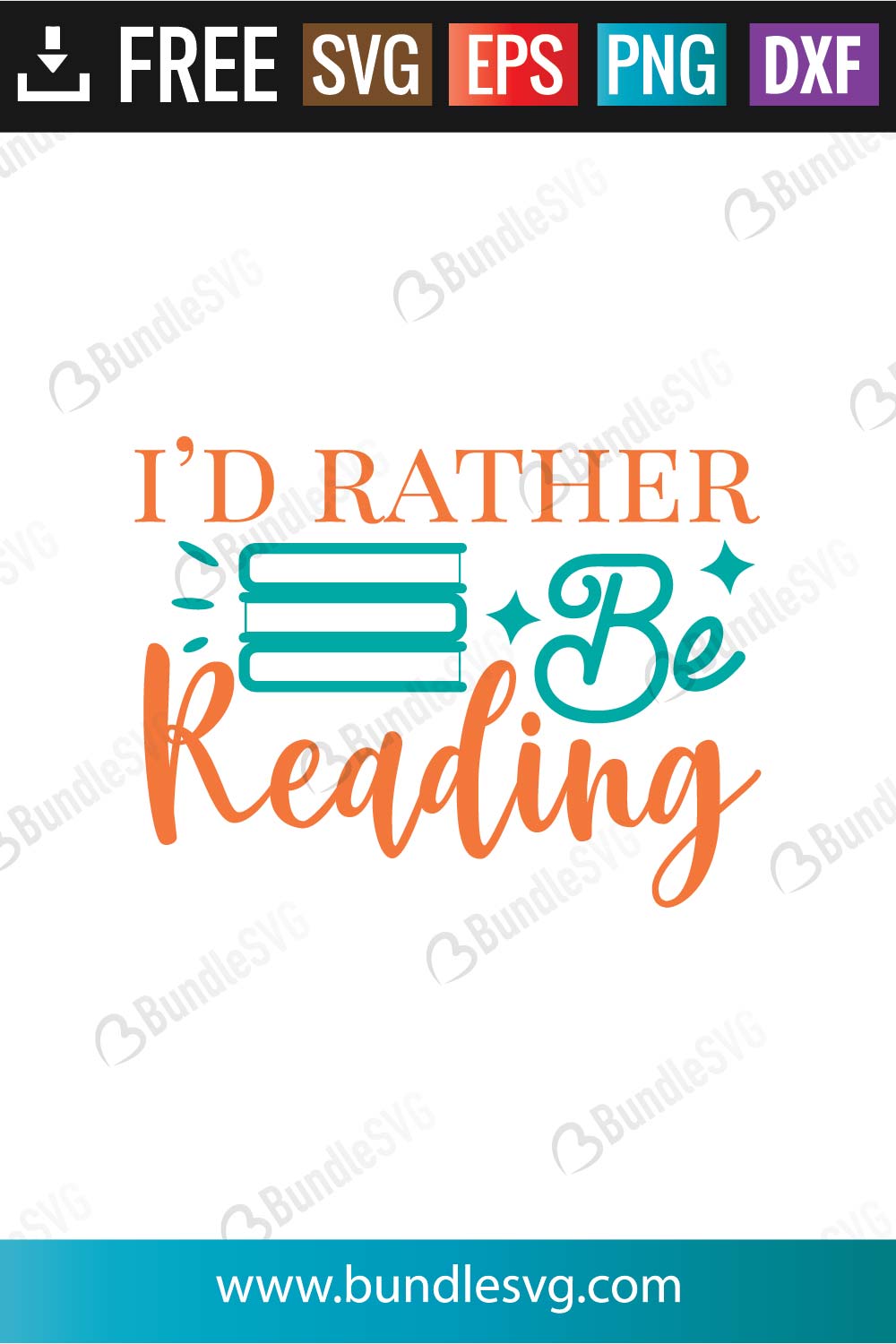 I'd Rather Be Reading SVG Cut Files
