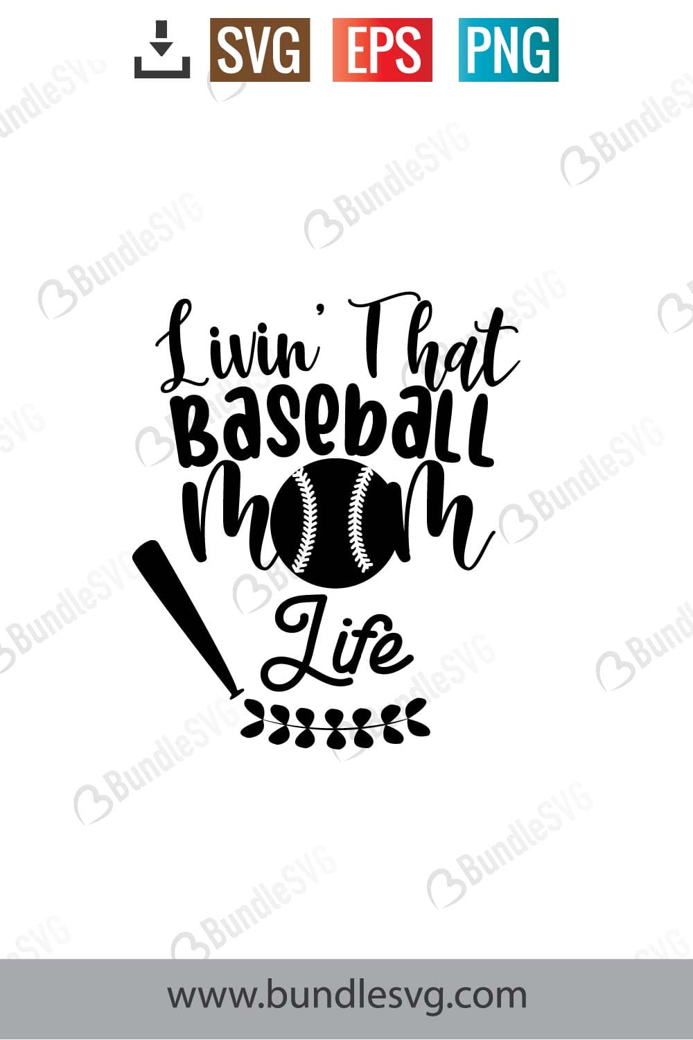 Baseball Mom Messy Bun Svg