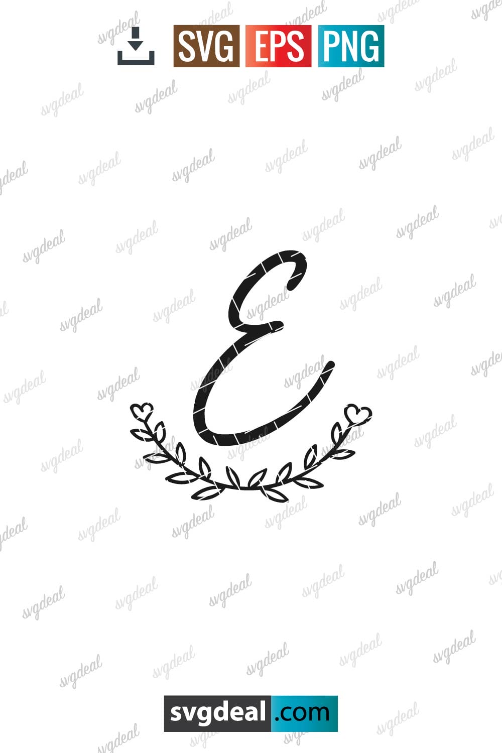 Letter E Monogram Svg