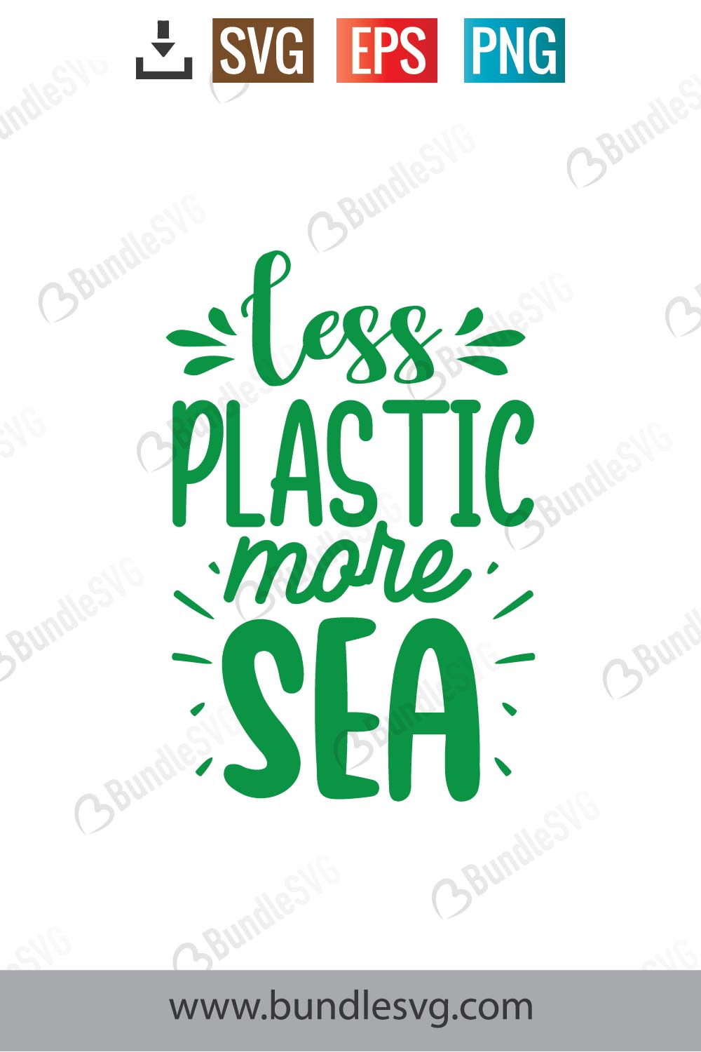 Less Plastic More Sea SVg